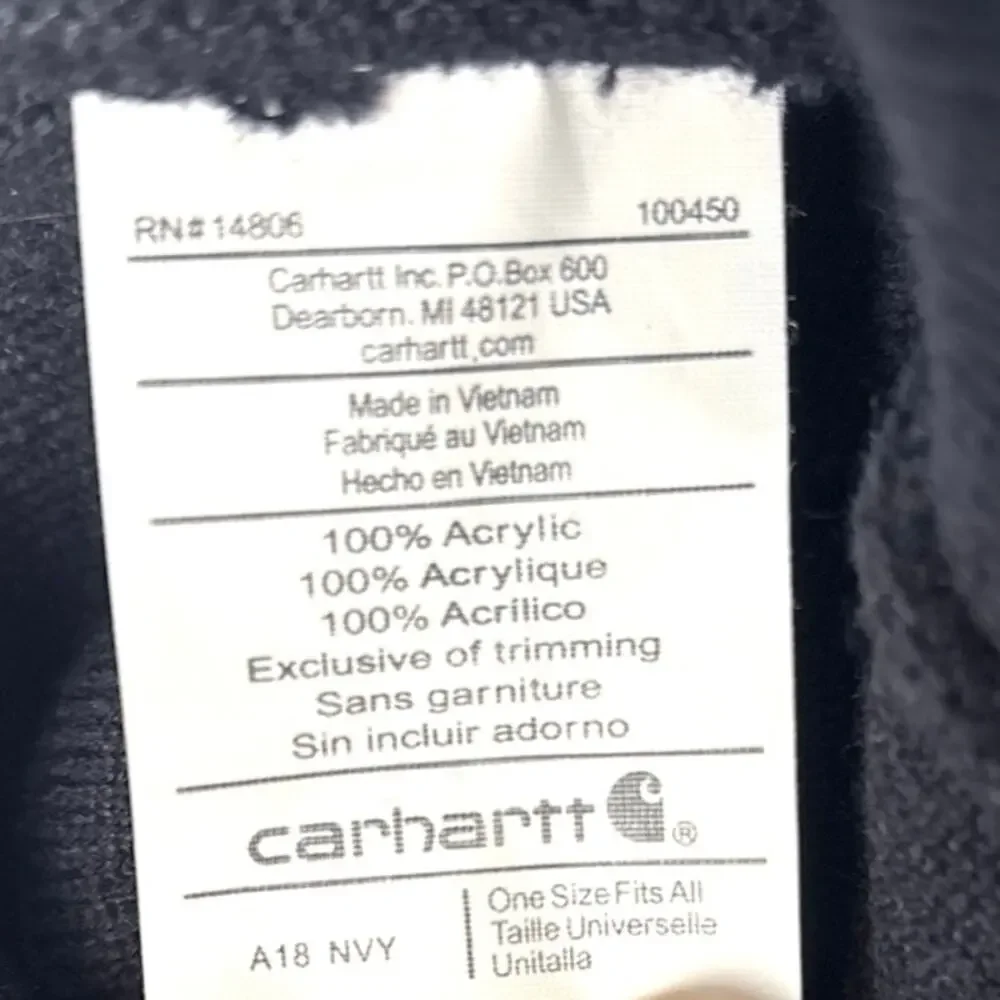 Carhartt Unisex Navy Beanie Obe Size Fits All NWOT